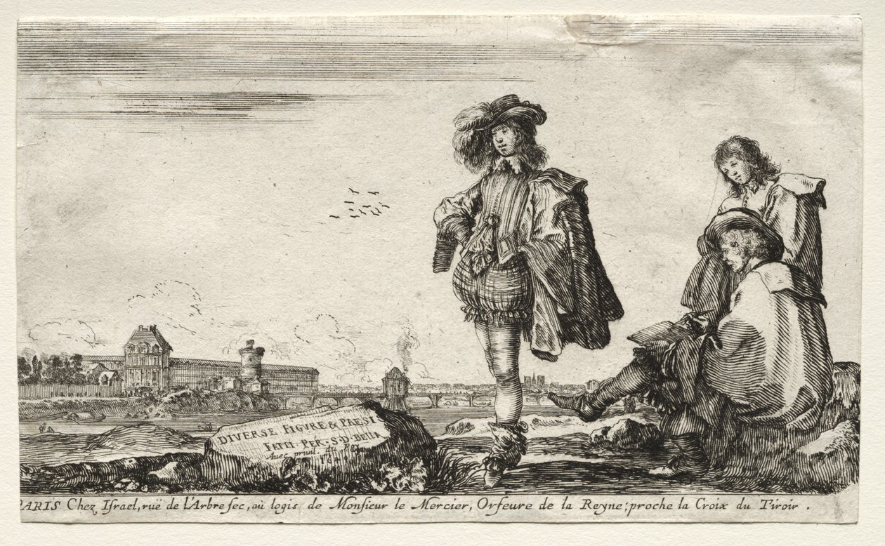 Olika figurer och landskap, 1649. av Stefano della Bella