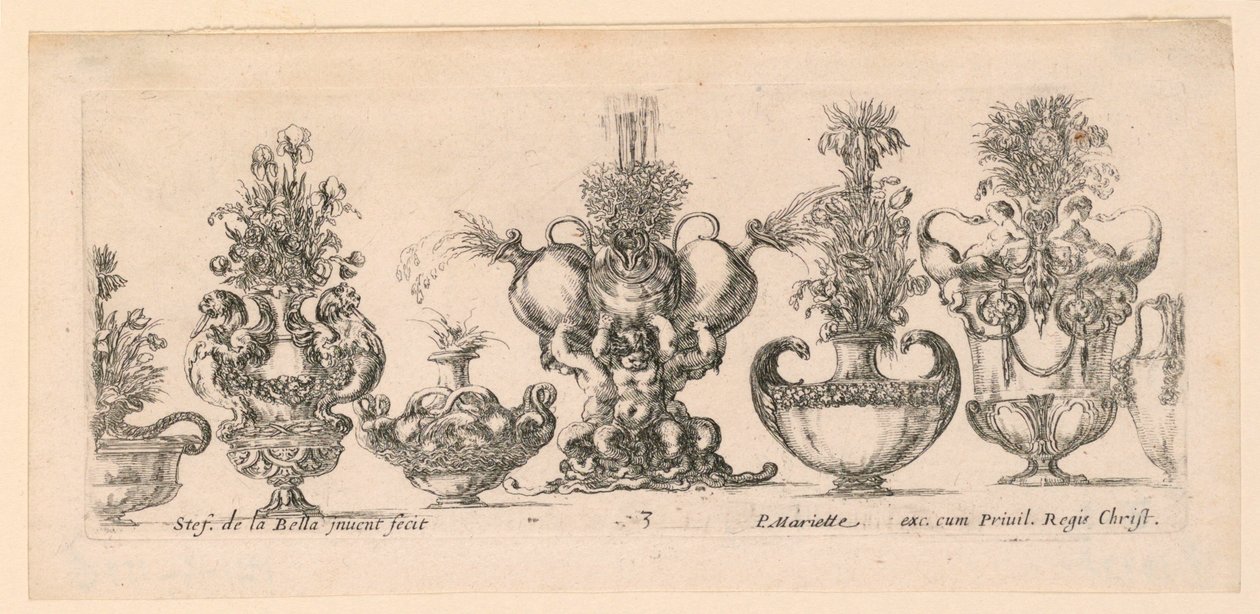 Vaser, från "Collection of Different Vases" av Stefano della Bella