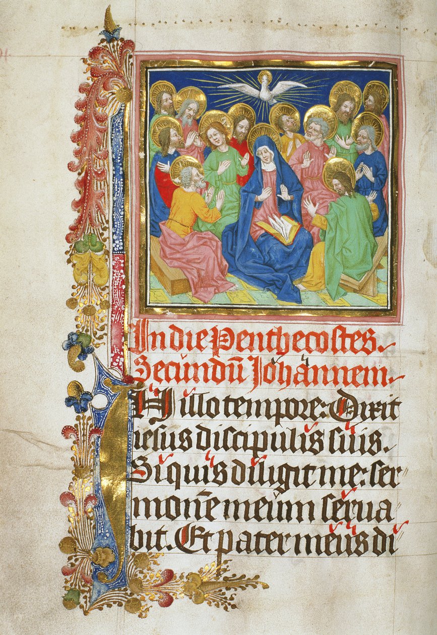 Den Helige Andes nedstigning, 1450-1500 av Stephan Lochner