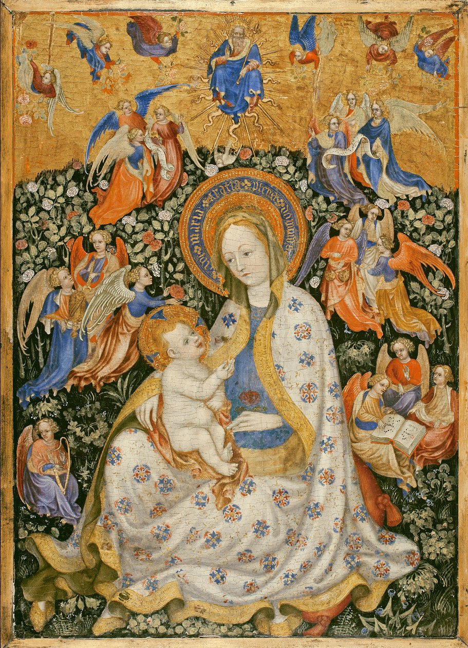 Jungfrun och barnet med änglar, c.1430 av Stephano da attr.to Verona