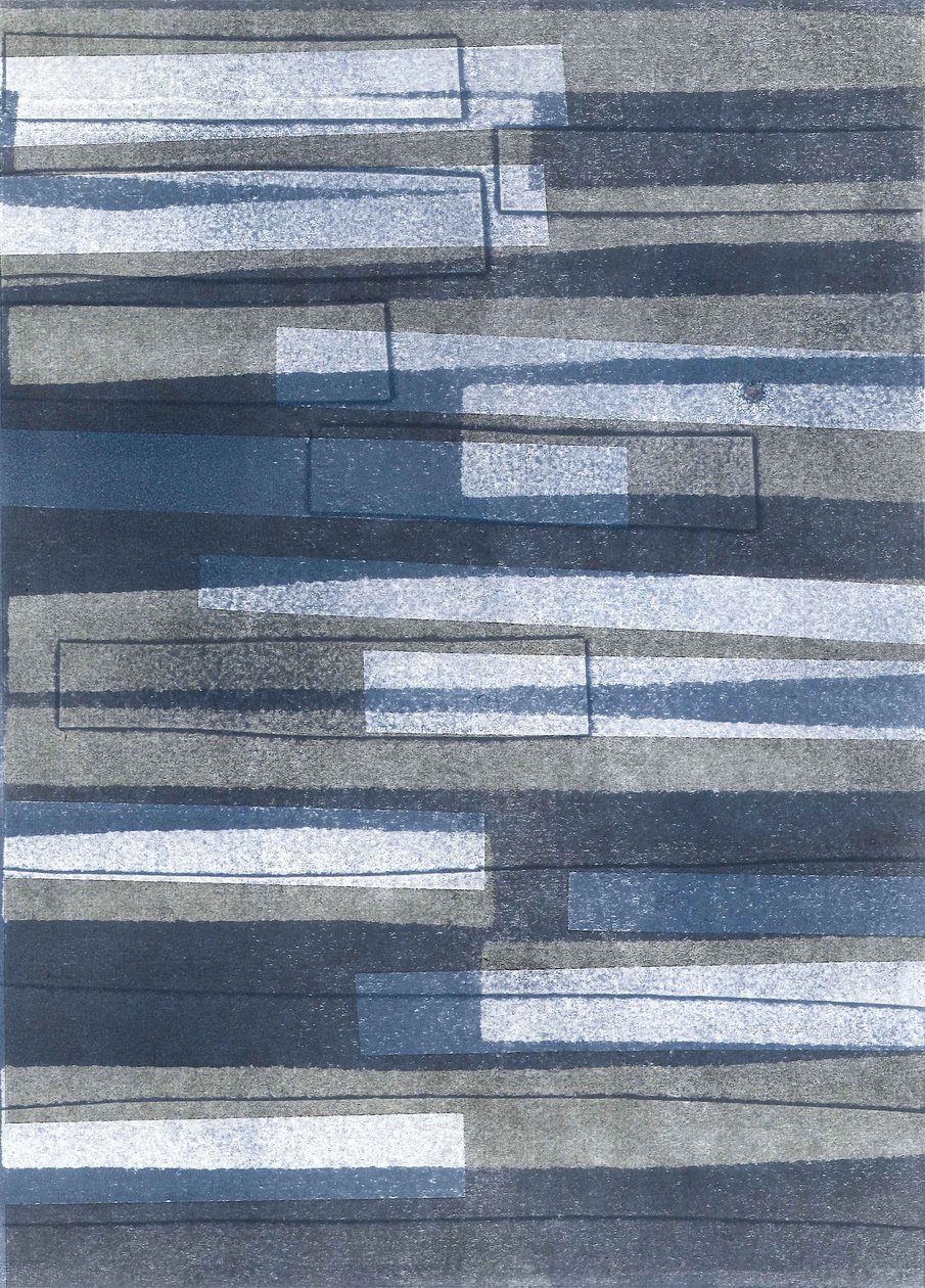 Boards II, 2015 (monoprint på papper) av Stephen Dow