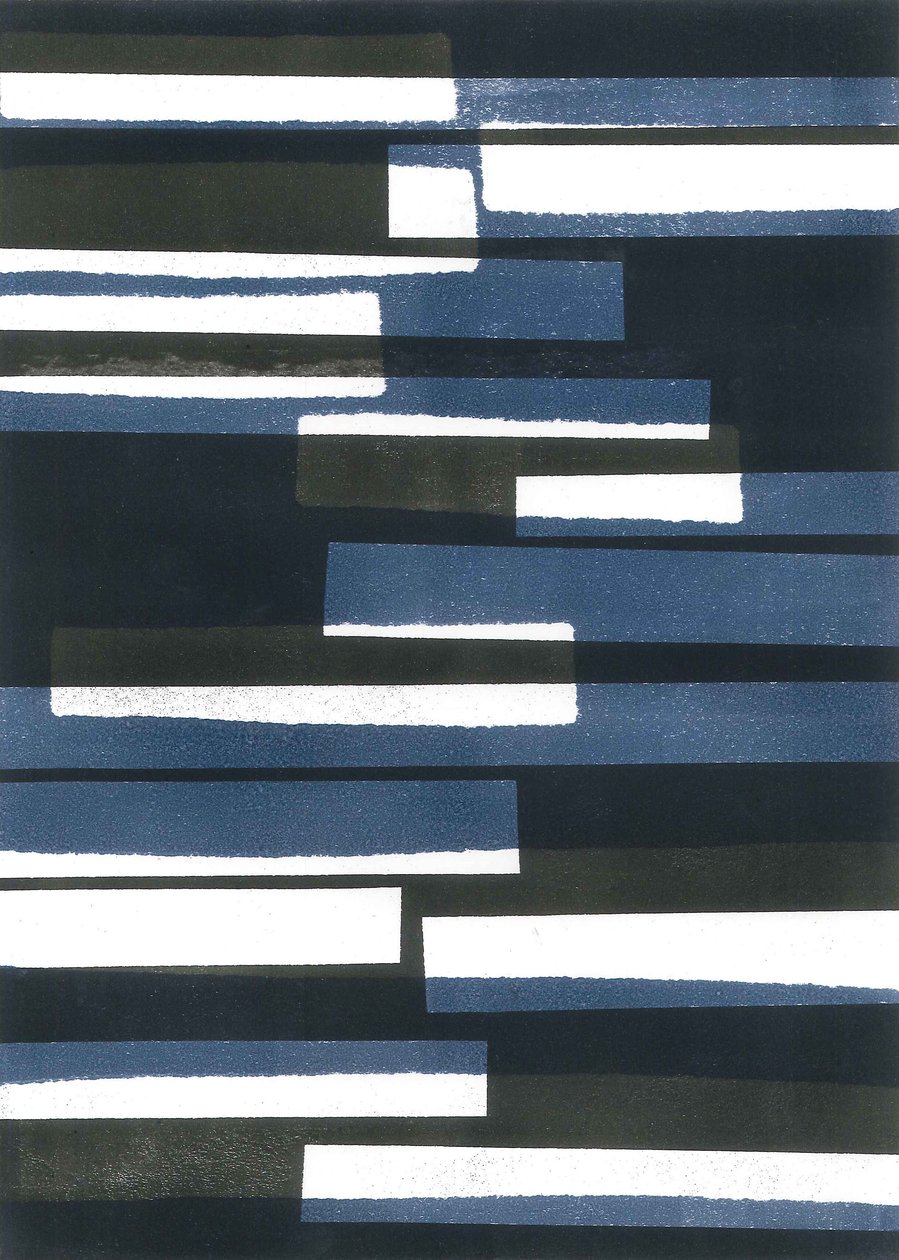 Boards I, 2015 (monoprint på papper) av Stephen Dow