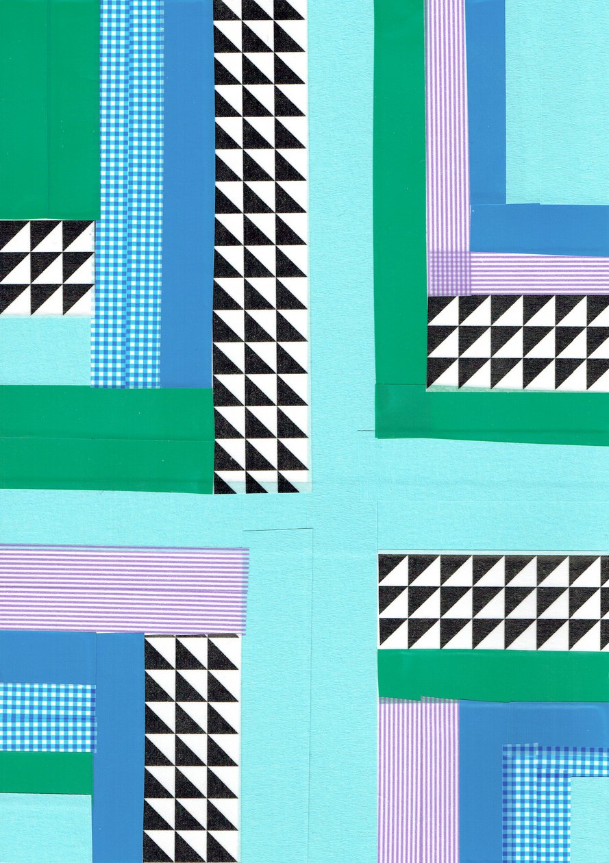 Criss cross I, 2017 (tejp på papper) av Stephen Dow