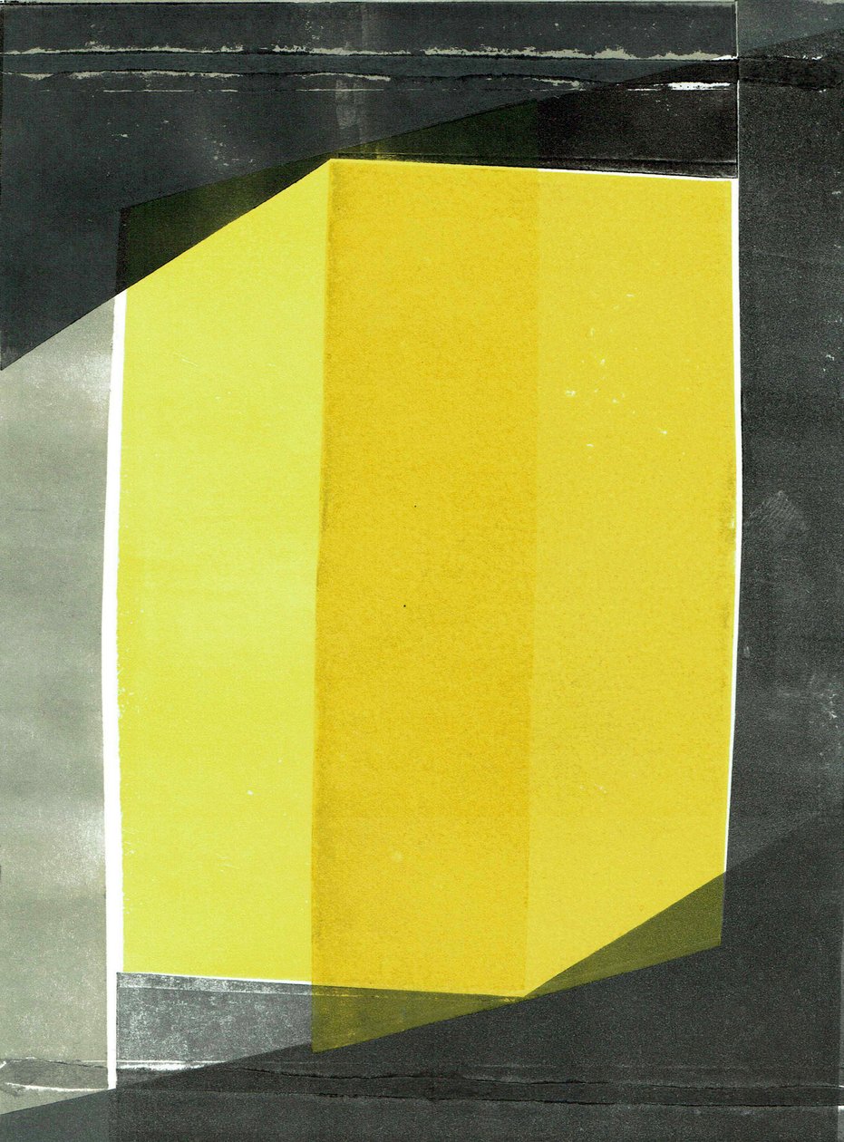 Oblique I, 2020, monoprint på papper av Stephen Dow