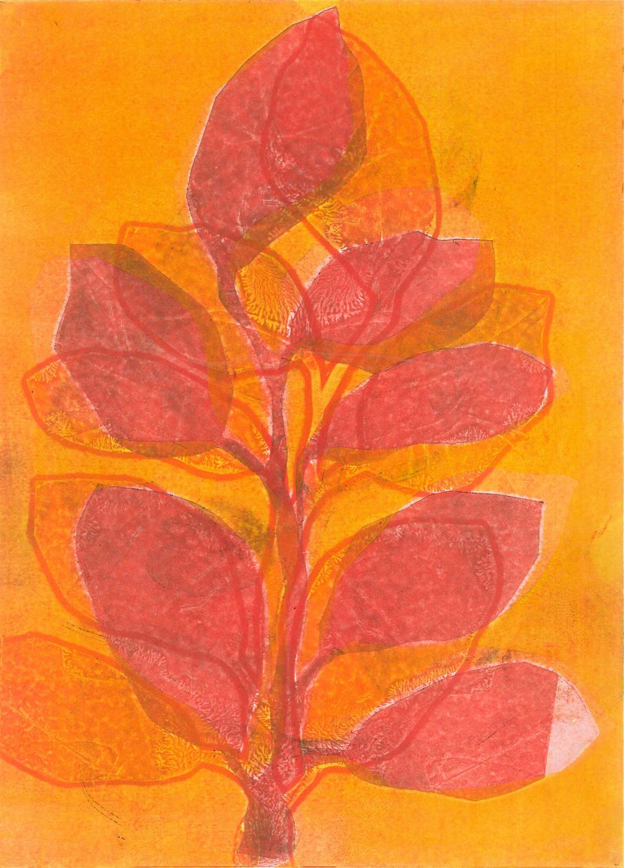 Summer Garden II, 2015 (monoprint på papper) av Stephen Dow