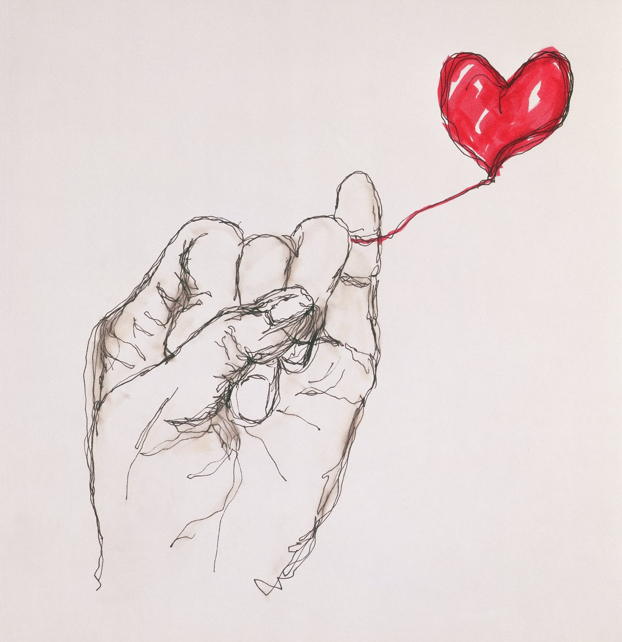 Wrapped Around, 1996 (penna & wc på papper) av Stevie Taylor