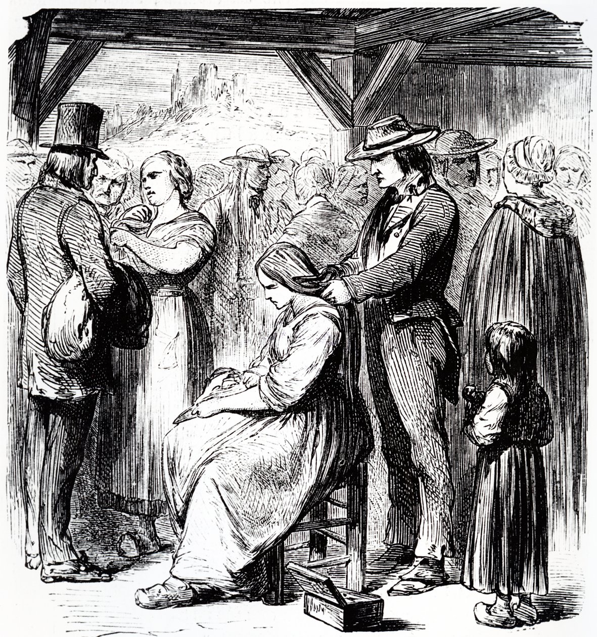 Mässa för försäljning av hår i Auvergne-distriktet, 1862 av Steyert