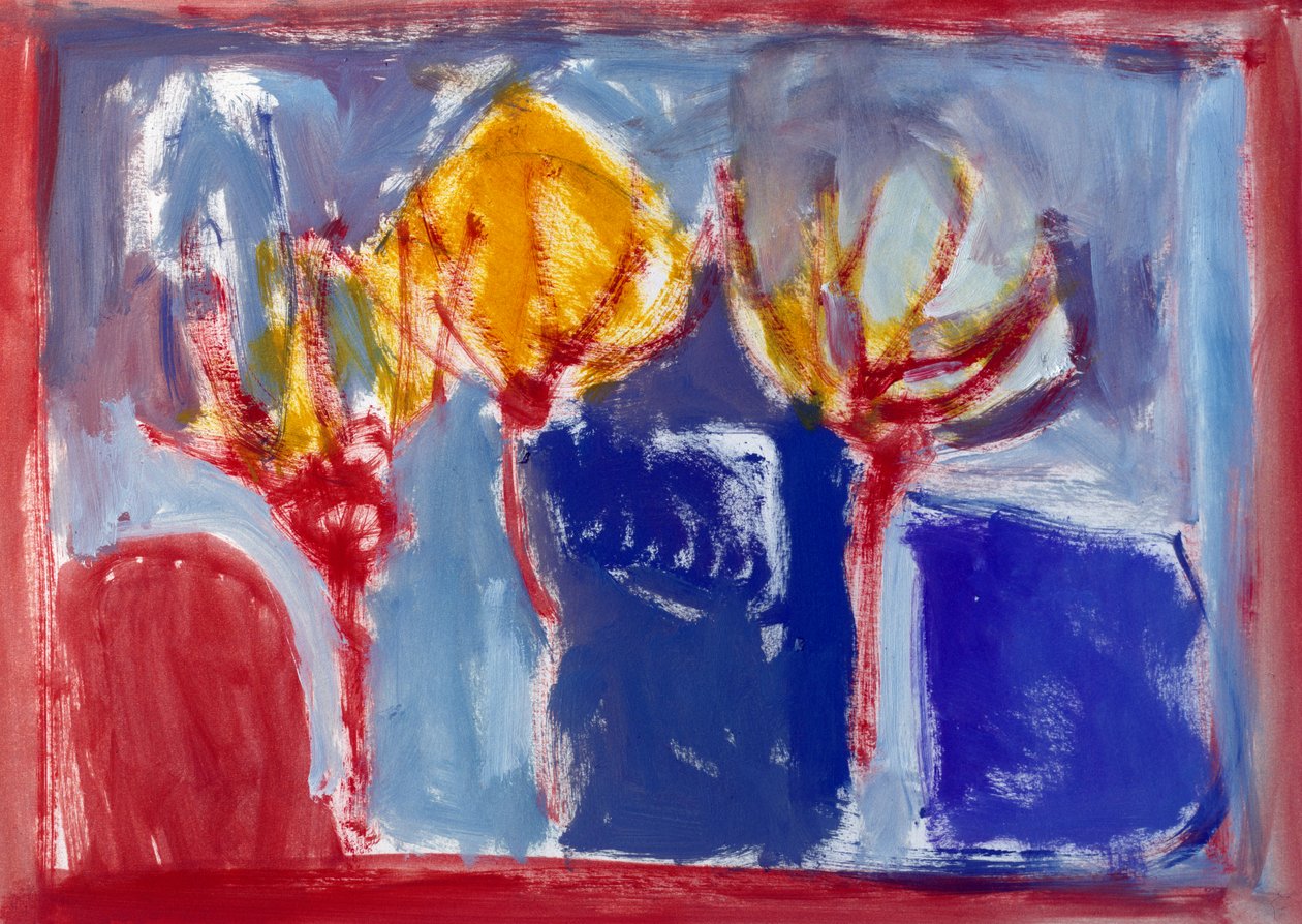Three Trees, 2002 (akryl på papper) av Sue Jamieson