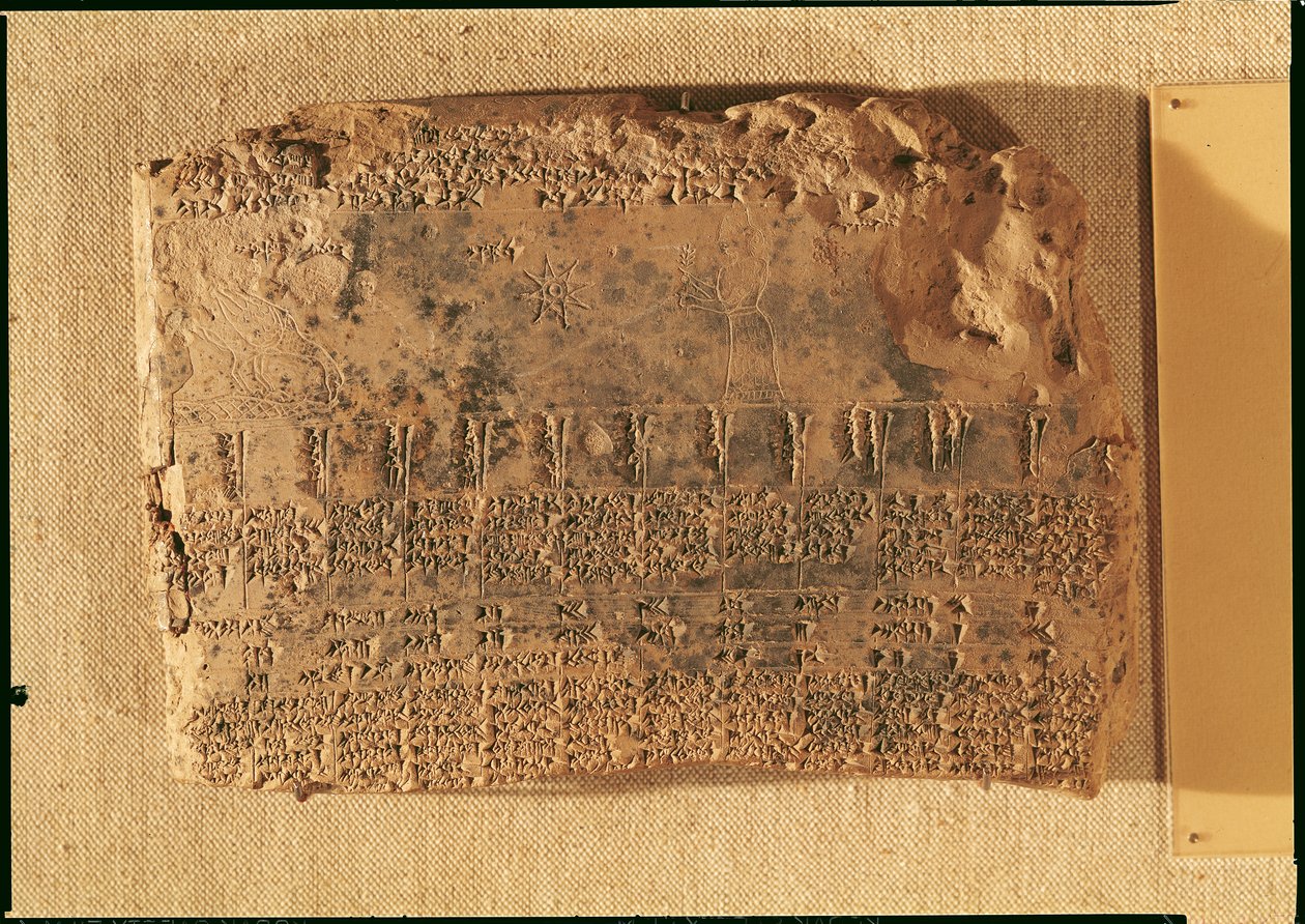 Astrologisk tablet, från Uruk (nu Warka, Irak) av Sumerian