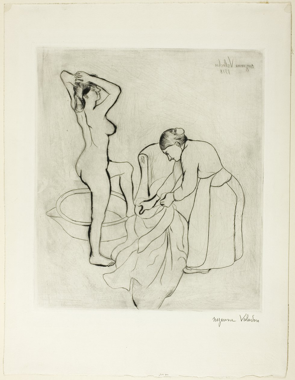 Kvinna vid hennes bad av Suzanne Valadon