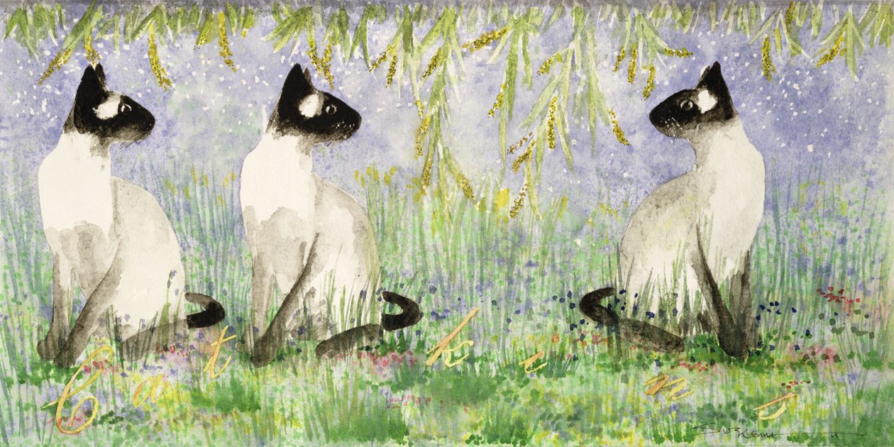 Cat Kins (wc på papper) av Suzi Kennett