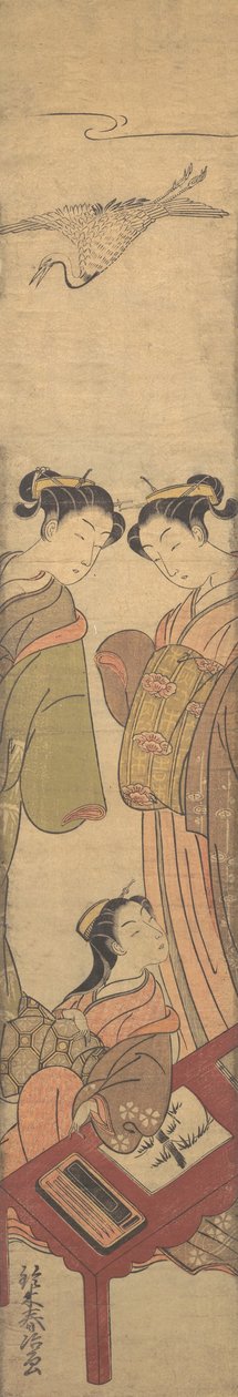 Tre skönheter, ca. 1770., ca. 1770. av Suzuki Haruji