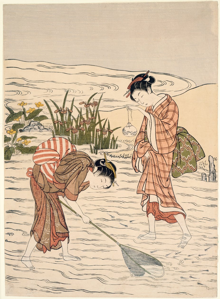 Fiske i grunt vatten av Suzuki Harunobu