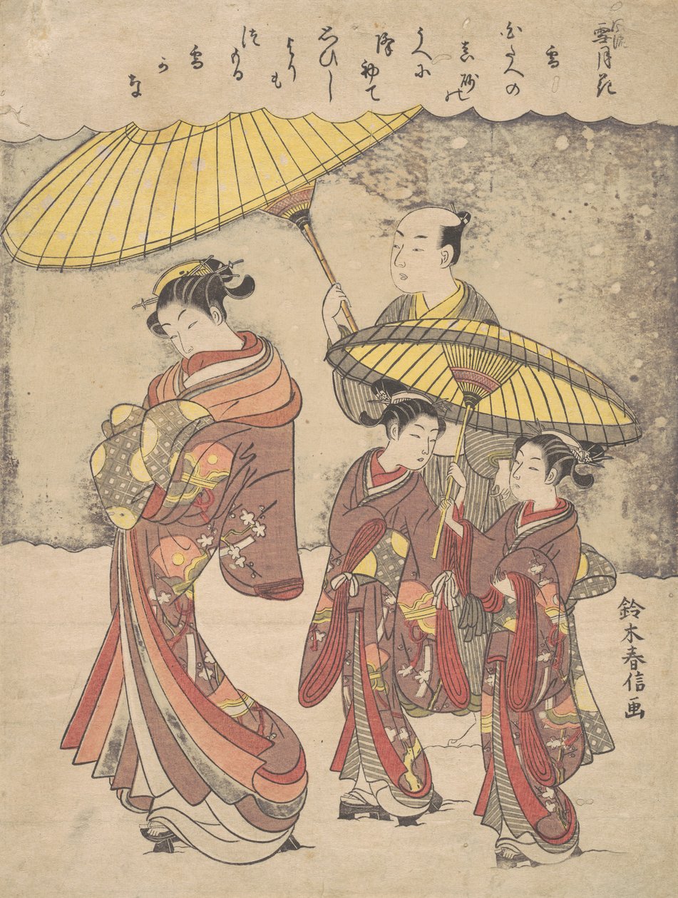 Snö, ca. 1769., ca. 1769. av Suzuki Harunobu