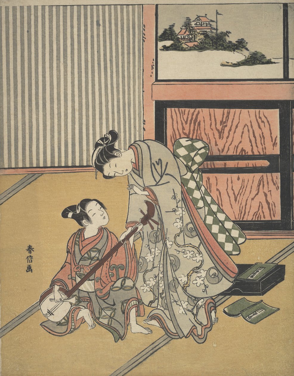 Musiklektionen. av Suzuki Harunobu