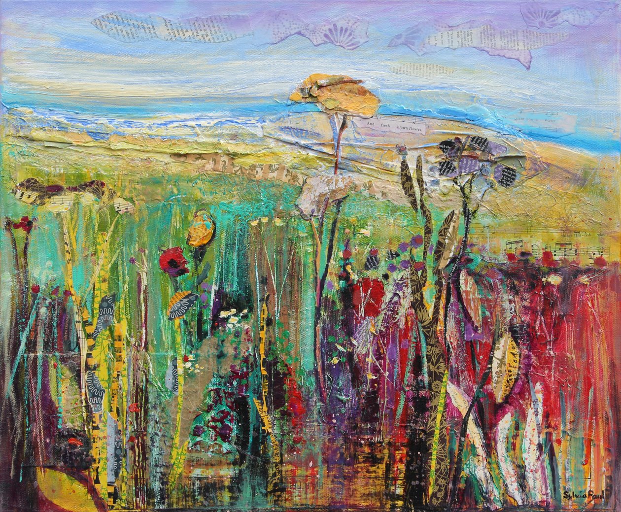 Wild and Free 2013, akrylpapperscollage av Sylvia Paul