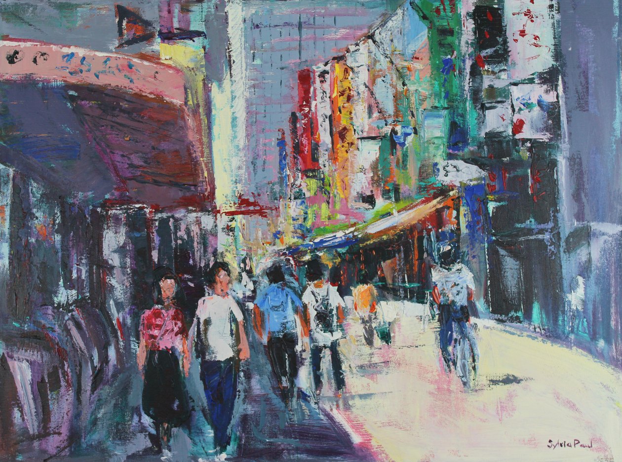 Tokyo Day Out, 2024 (akryl) av Sylvia Paul