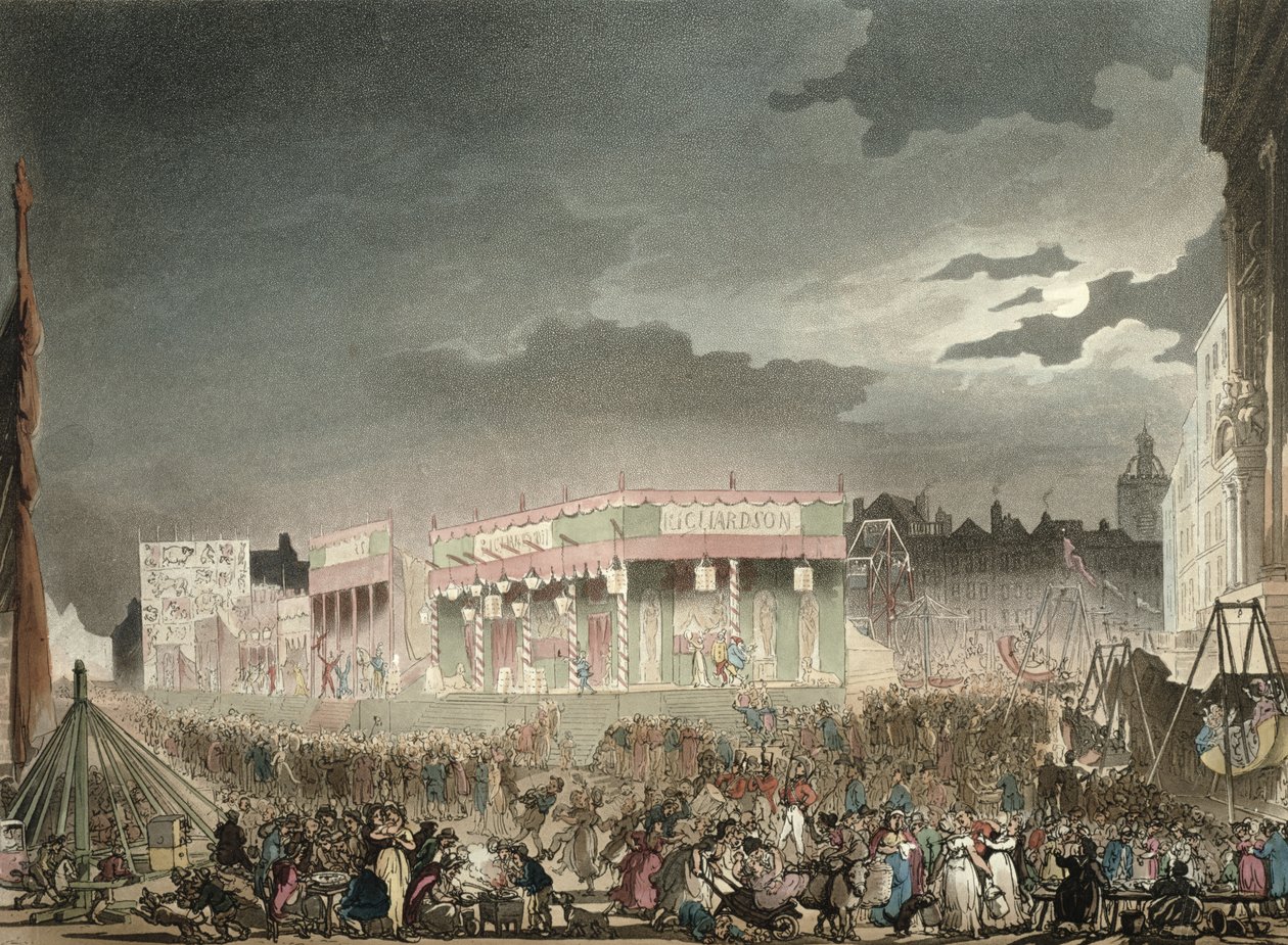 Bartholomew Fair, från Ackermanns "Microcosm of London" Vol II av Pugin and Rowlandson