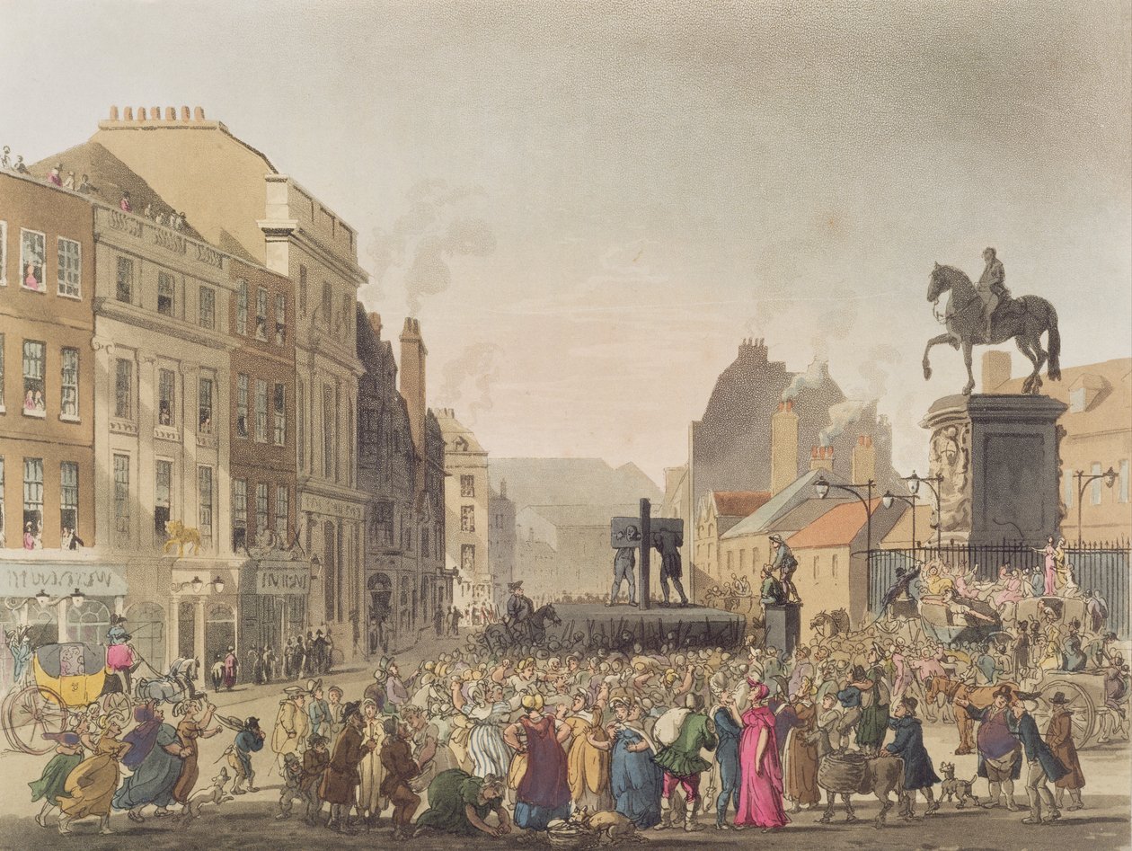 The Pillory, graverad av J. Bluck (1791-1831) från "The Microcosm of London", utgiven av Rudolph Ackermann (1764-1834) 1808 (akvatint). av Pugin and Rowlandson