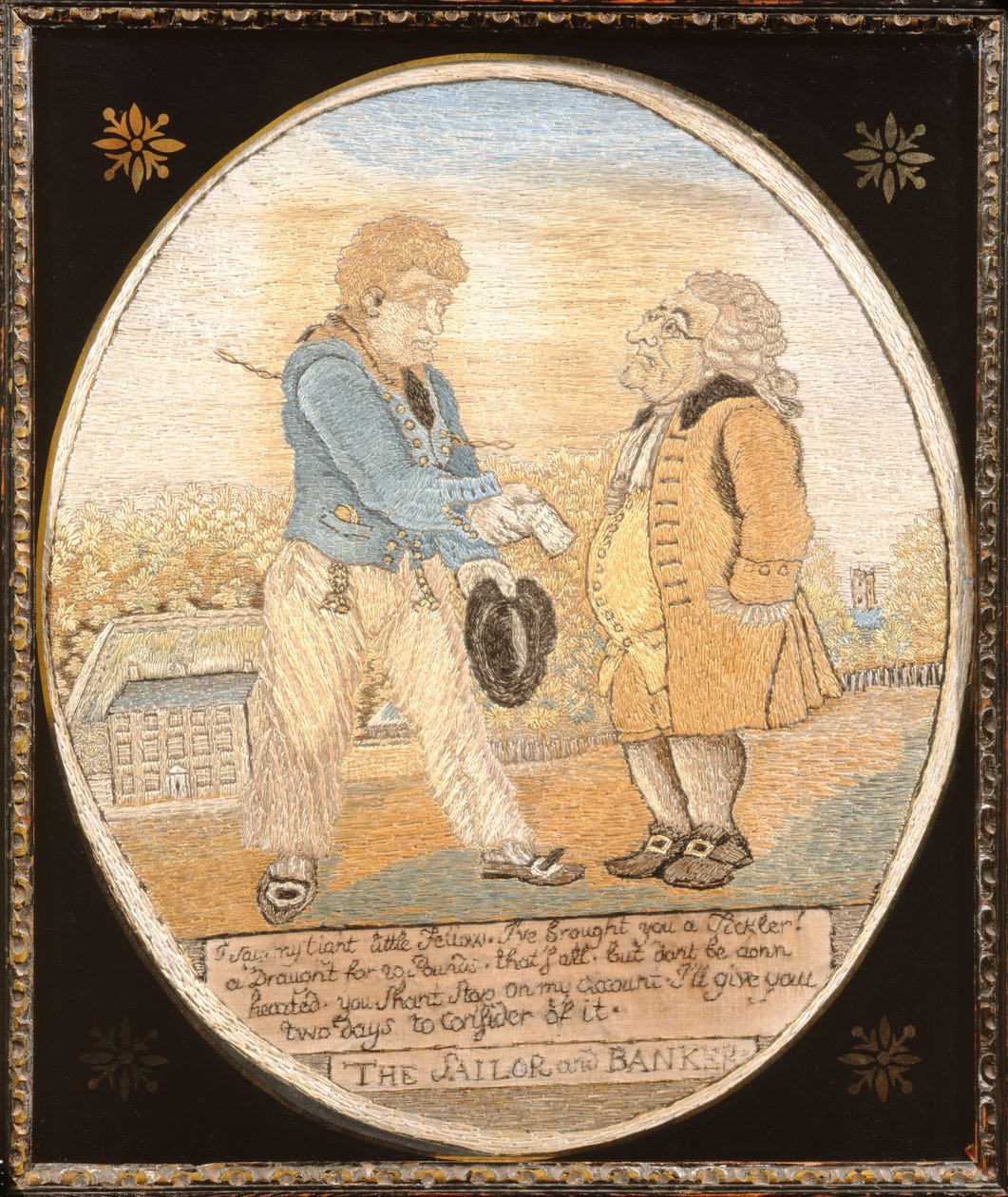 The Sailor and Banker, efter en karikatyrpub. 1799 (silke) av T. and Woodward,G.M. Rowlandson