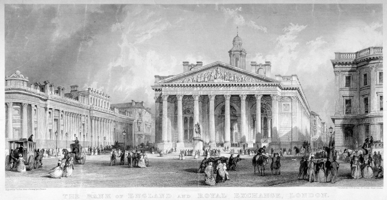 Royal Exchange, City of London, c1850. av TA Prior