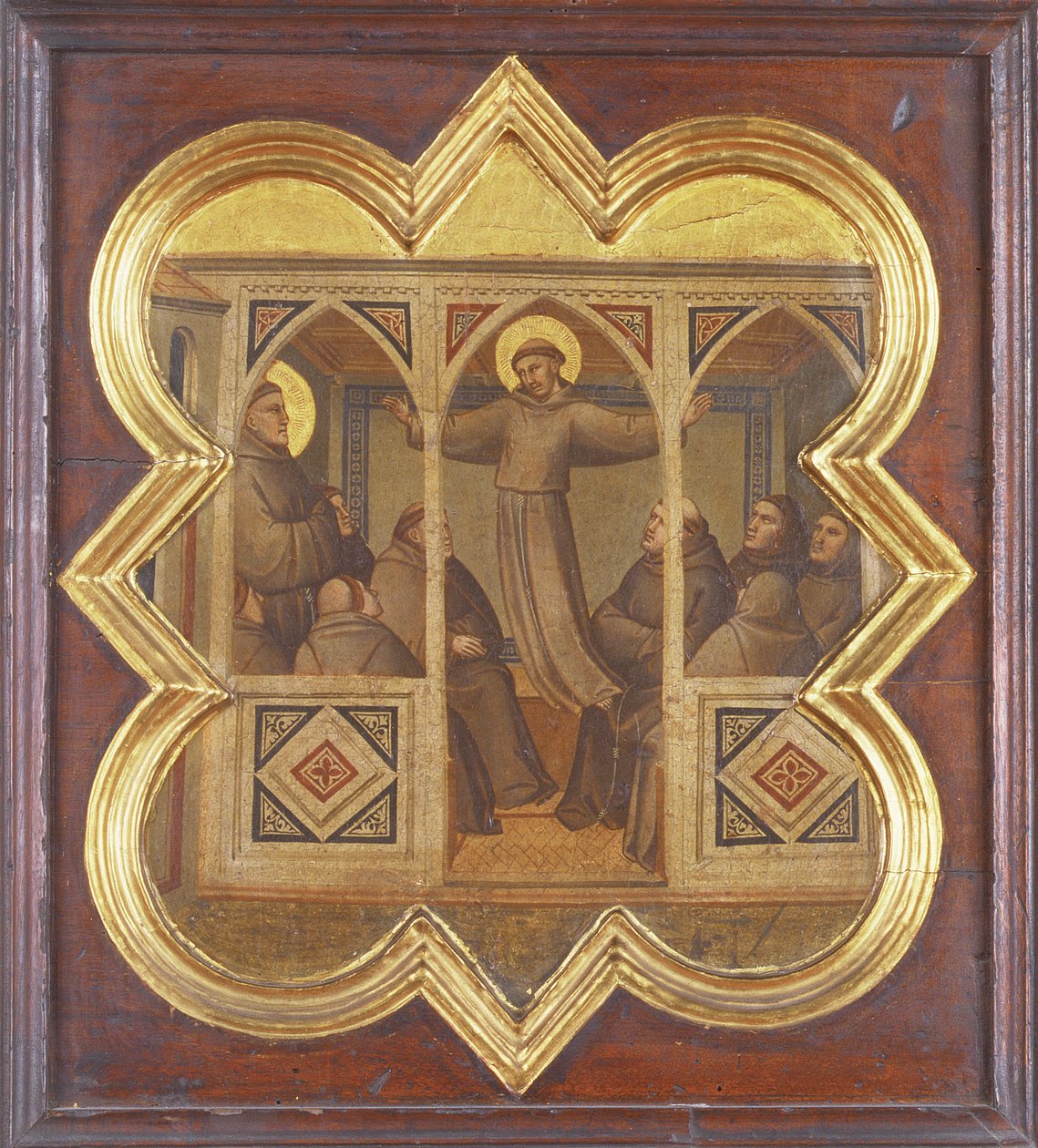 Uppenbarelse av den helige Franciskus för hans anhängare (tempera på panel) av Taddeo Gaddi