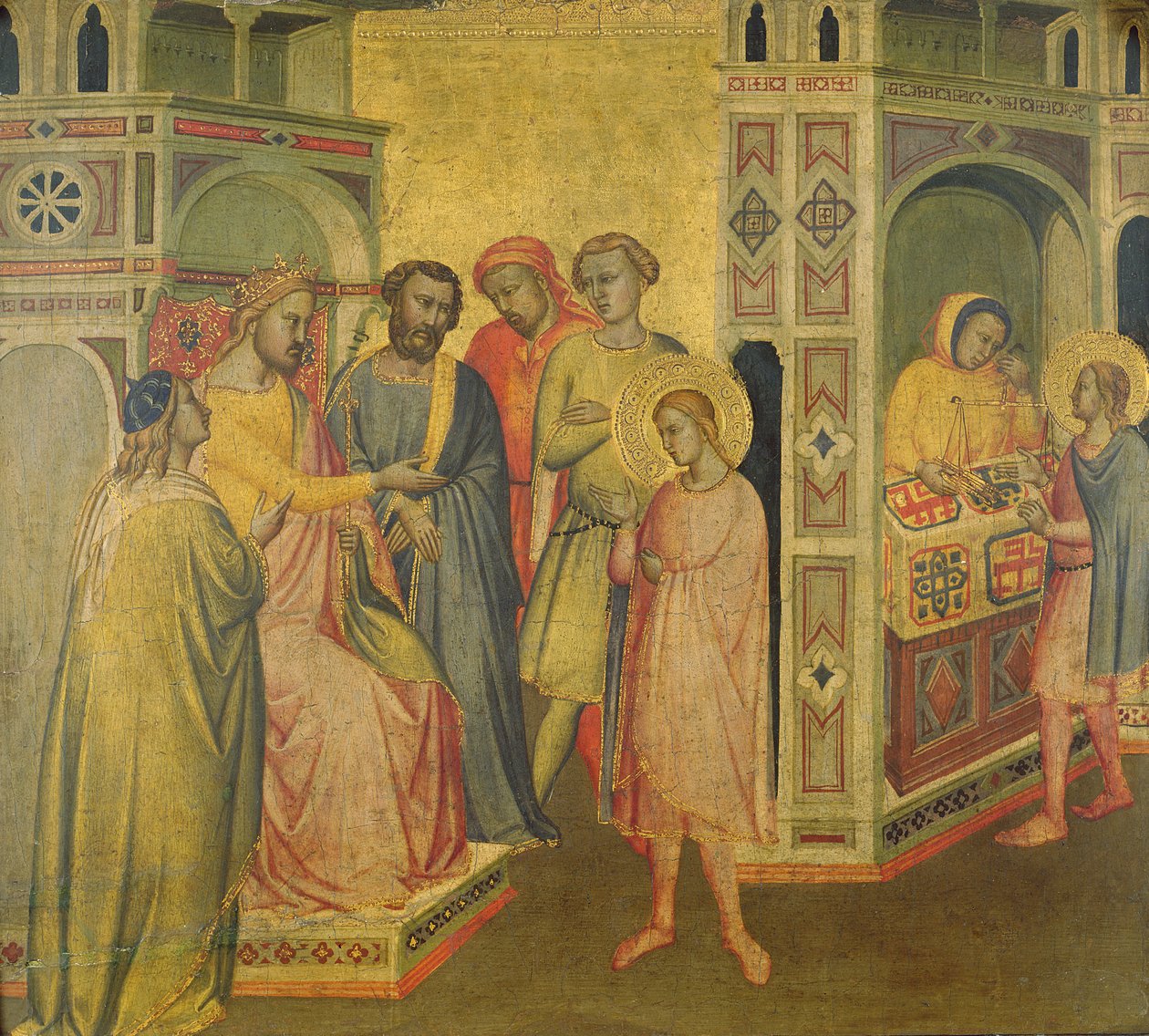 Den helige Eligius inför kung Clothar, ca 1365 av Taddeo Gaddi