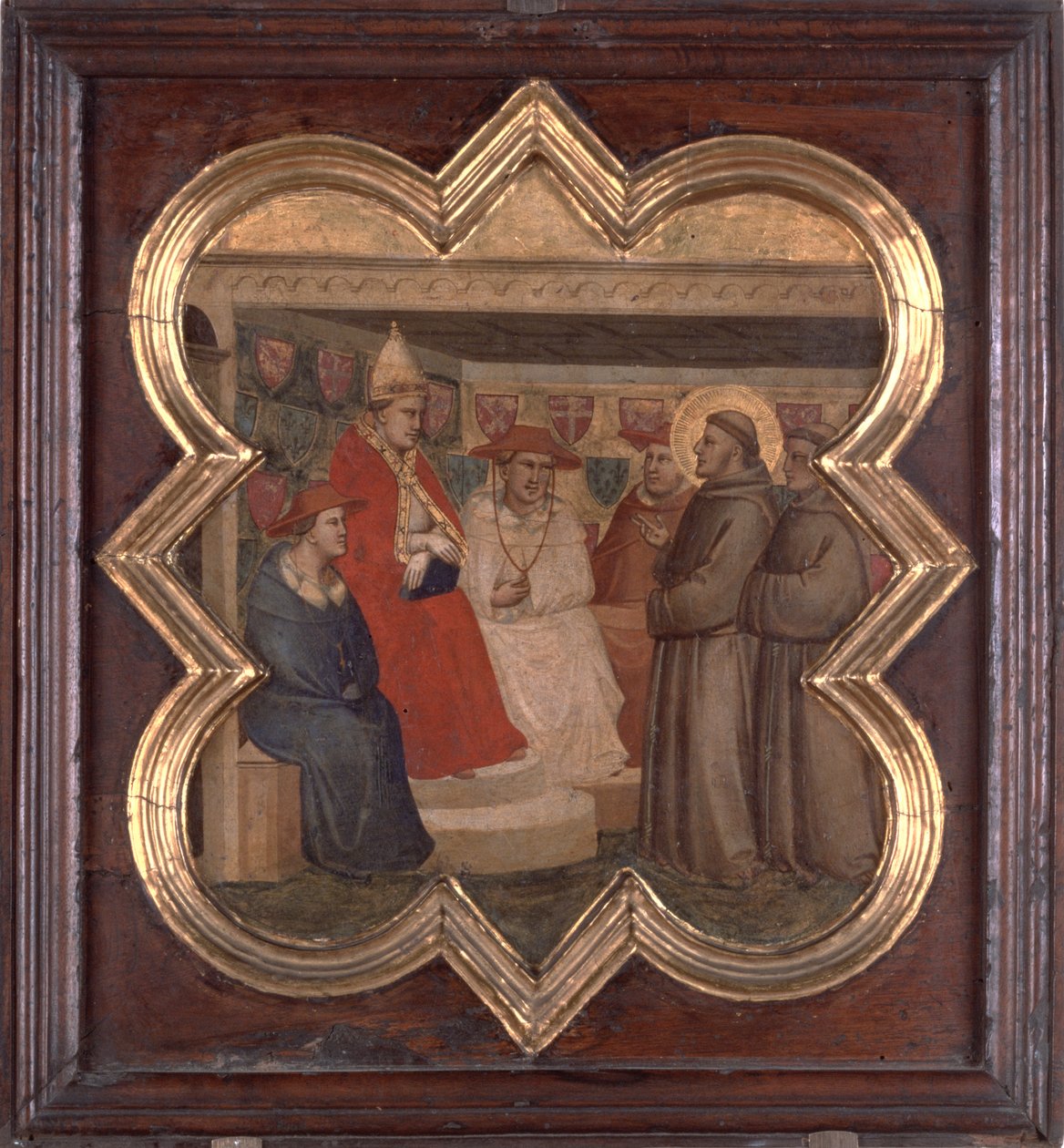Den helige Franciskus inför påven och kardinalerna (tempera på panel) av Taddeo Gaddi
