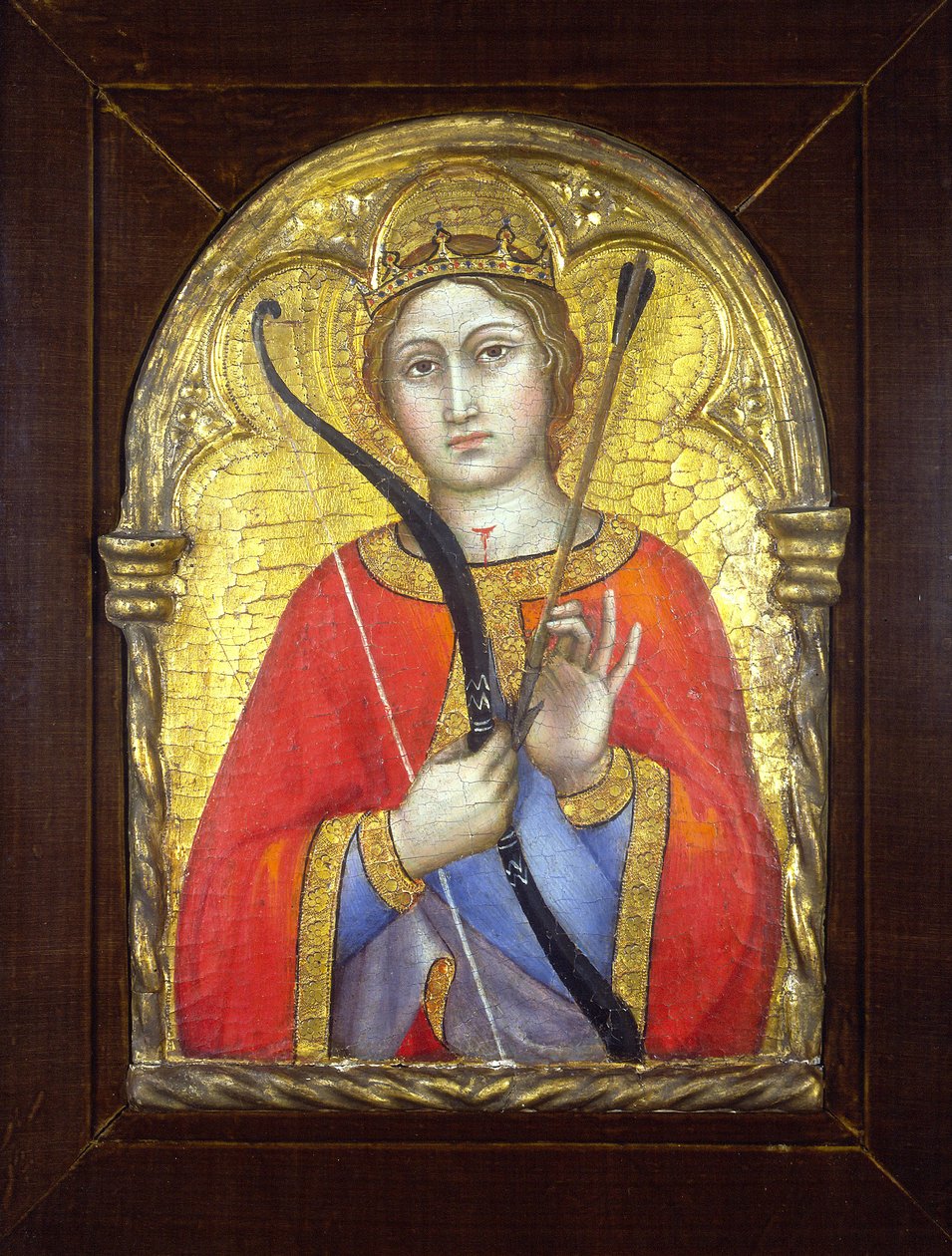 Saint Ursula (tempera på guldslipad panel) av Taddeo di Bartolo