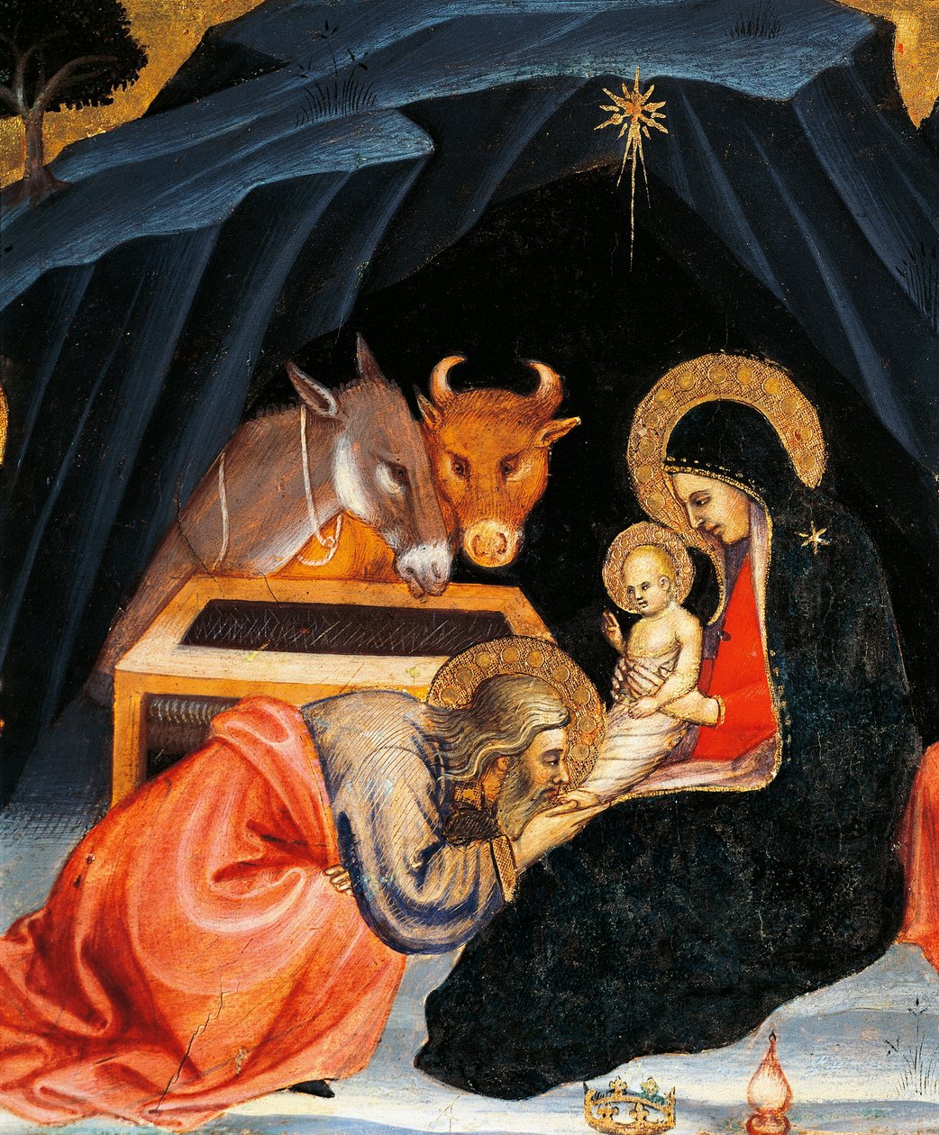 Tillbedjan av Magi (detalj) av Taddeo di Bartolo