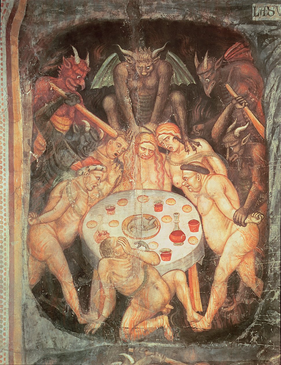 Helvete, detalj av de giriga, c.1394 av Taddeo di Bartolo