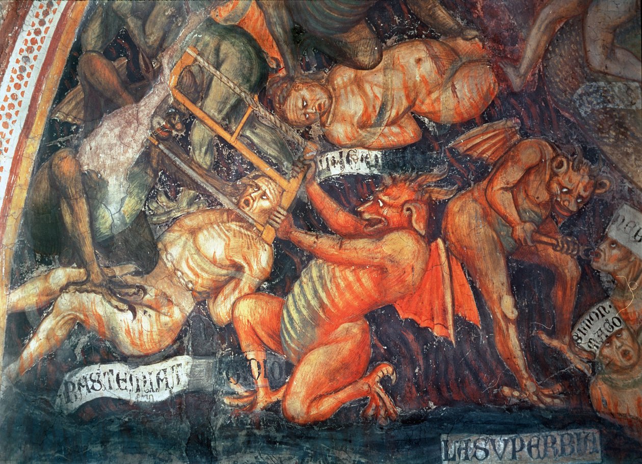 Helvete, detalj av de stolta, c.1394 av Taddeo di Bartolo