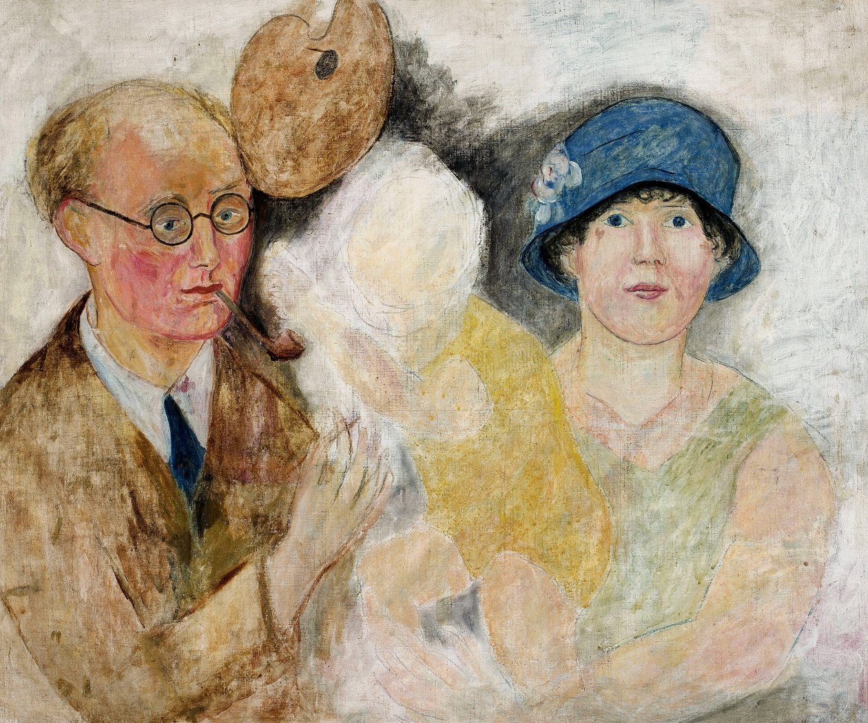 Portrait of the painter Marcel Gromaire and his family. av Tadeusz Makowski