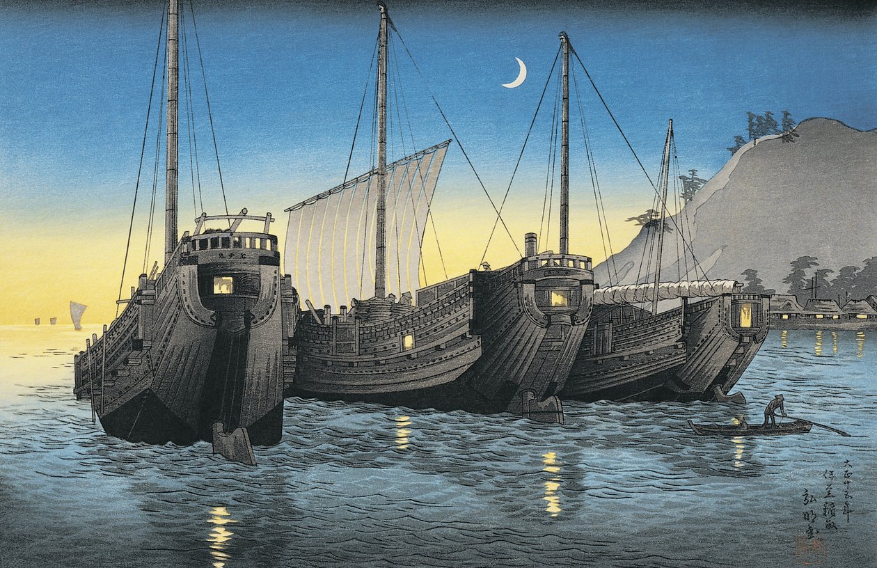 Skräpfartyg i havet av Takahashi Shotei