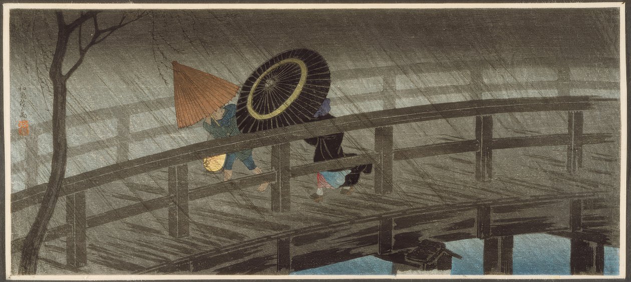 Regn på Izumibron av Takahashi Hiroaki