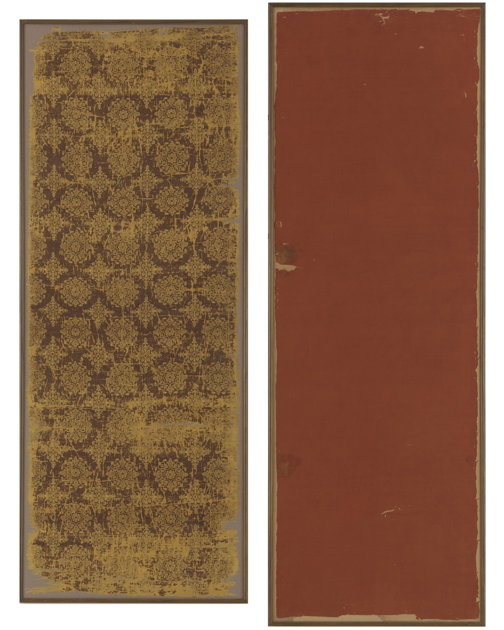 Brokadfragment (silke) av Tang Dynasty Chinese School