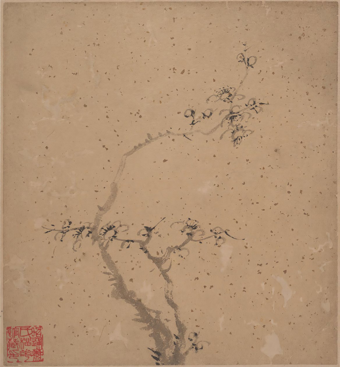 Blommande plommon, daterad 1840. av Tang Yifen