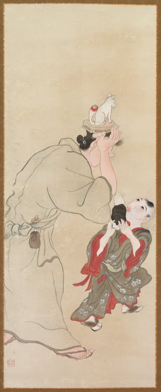 Genrefigurer, ca. 1816. av Tatabe Socho