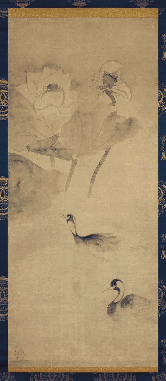 蓮池水禽図 av Tawaraya Sotatsu