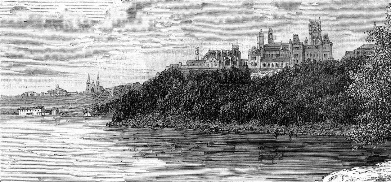 Parlamentsbyggnaden, Ottawa, Kanada, 1800-talet. av Taylor