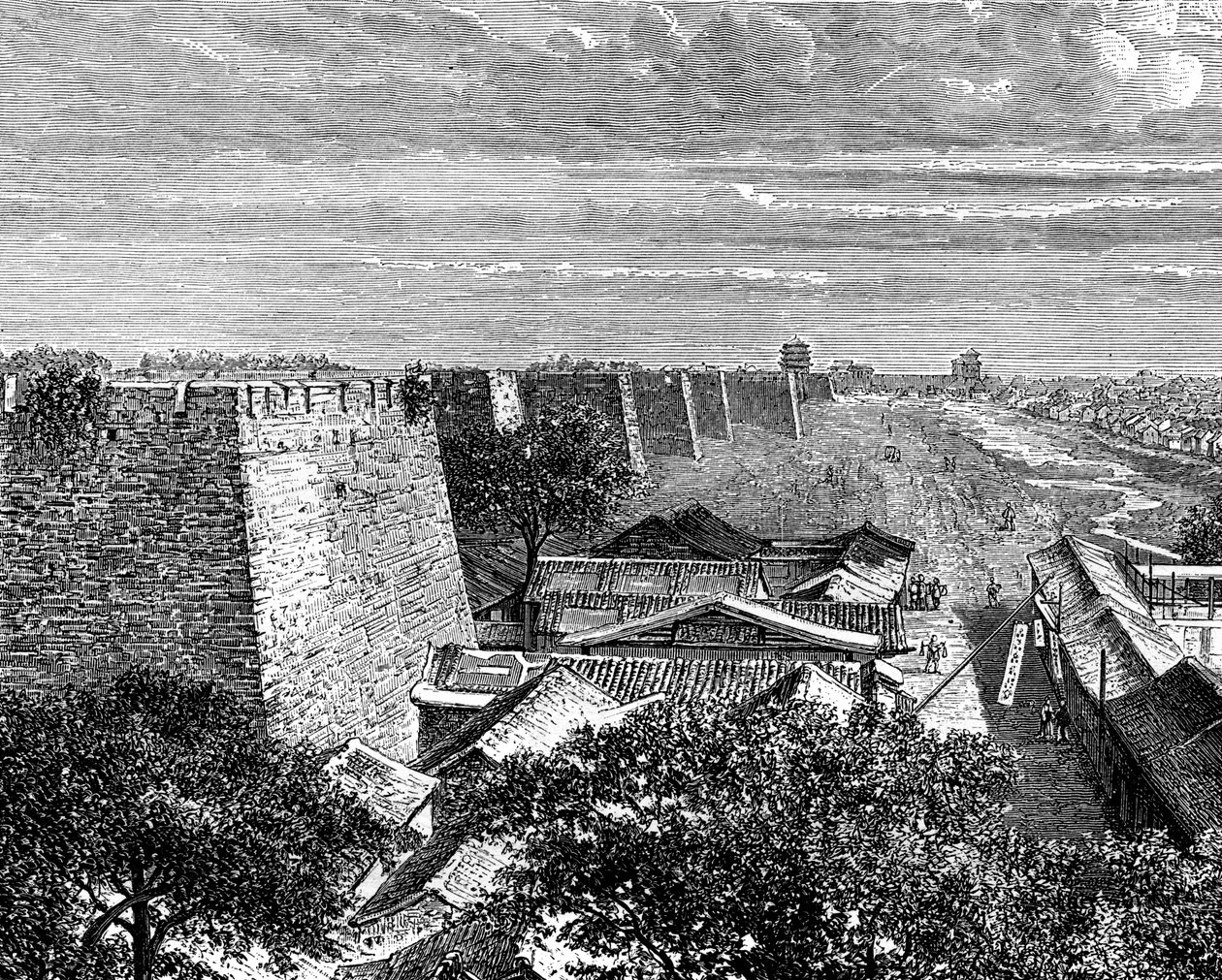 Pekings gamla stadsmur, Kina, 1800-talet av Taylor