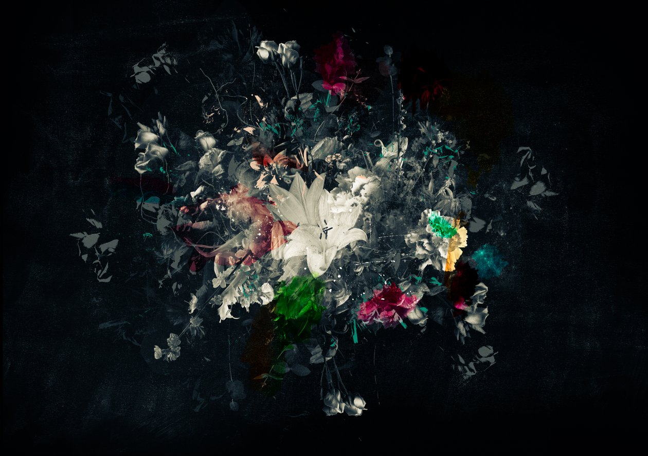 Bouquet XI, 2018 (blandade media på duk) av Teis Albers