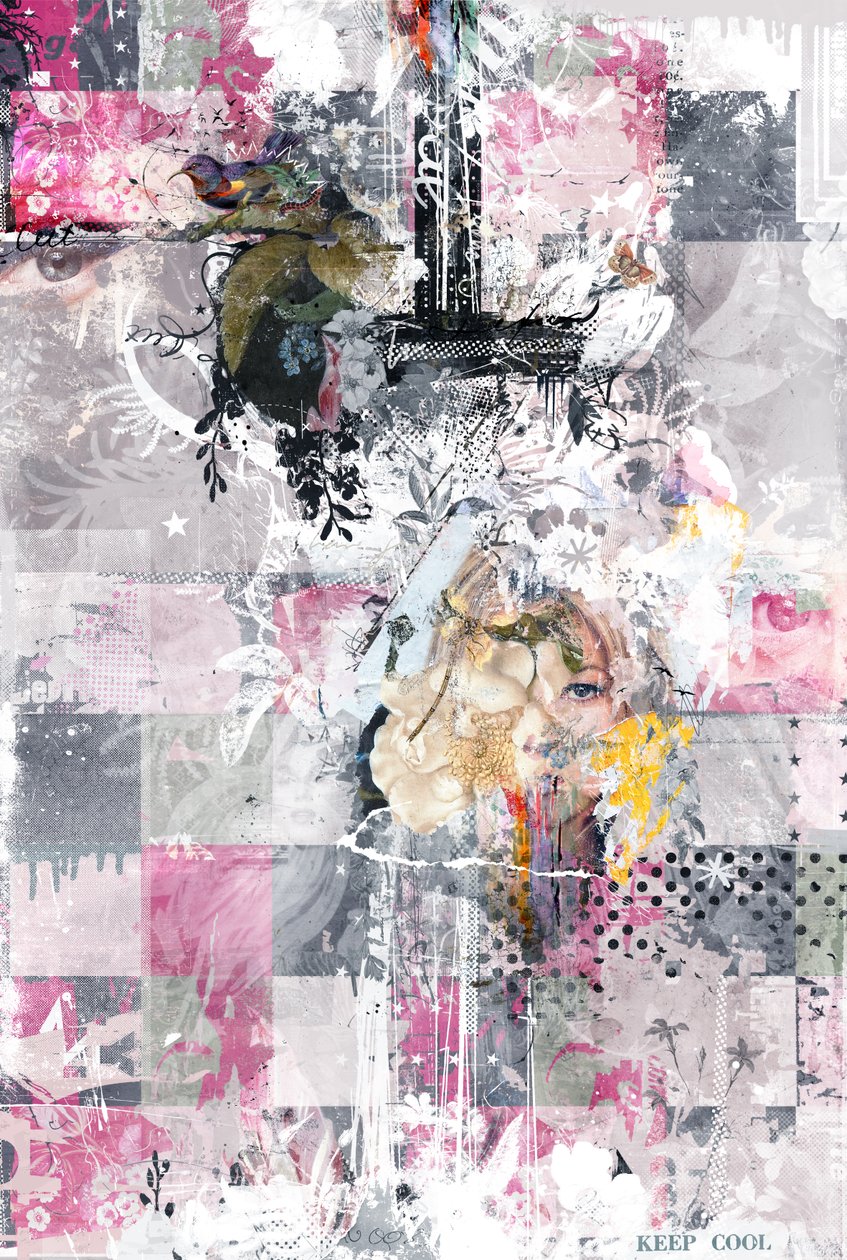 Nature Patchwork, 2016 (Collage på duk) av Teis Albers