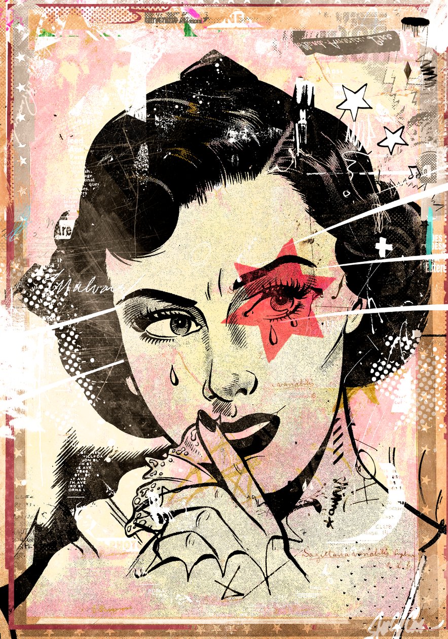 Starry Eye Surprise, 2017 (Collage på duk) av Teis Albers