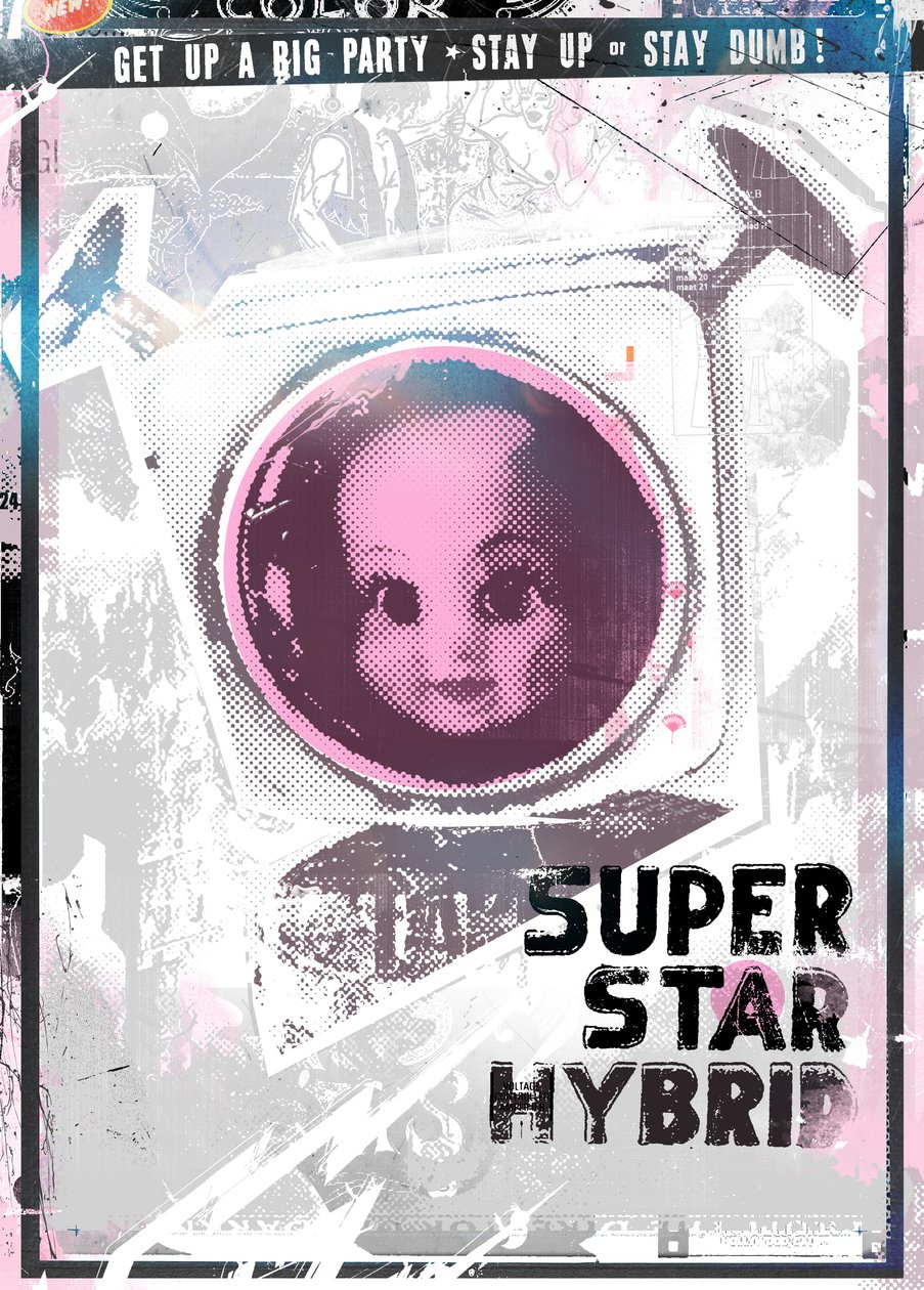 Super Star Hybrid, 2016 (Collage på duk) av Teis Albers