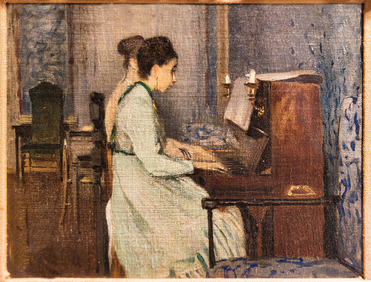Pianolektionen av Telemaco Signorini