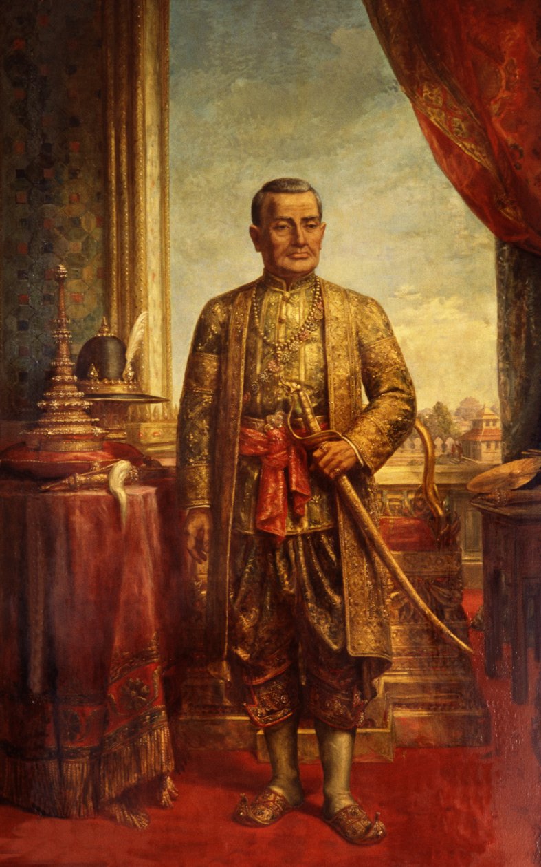 Porträtt av Buddha Yodfa Chulaloke av Thai School