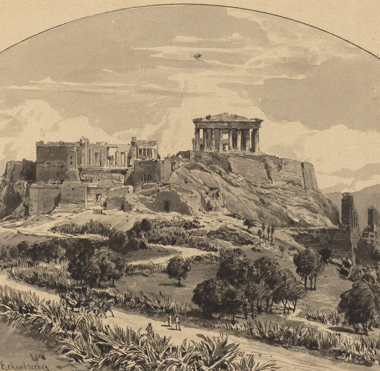 Akropolis från väst, 1890. av Themistocles von Eckenbrecher