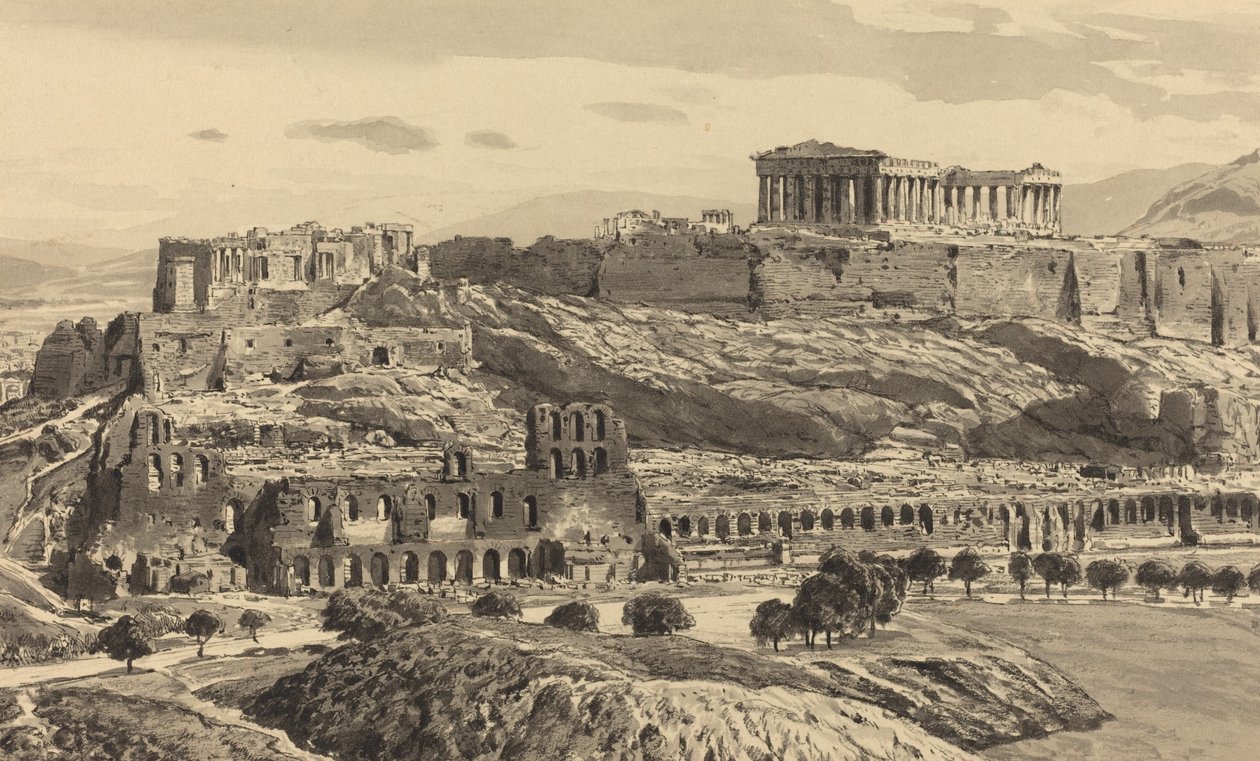 Utsikt över Akropolis av Themistocles von Eckenbrecher
