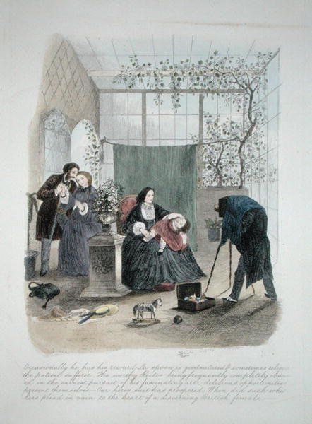 Illustration från Visitation of a London Exquisite to his Maiden Aunts in the Country, publicerad 1859 (se även 203629-31) av Theo Theo